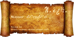 Nusser Árpád névjegykártya